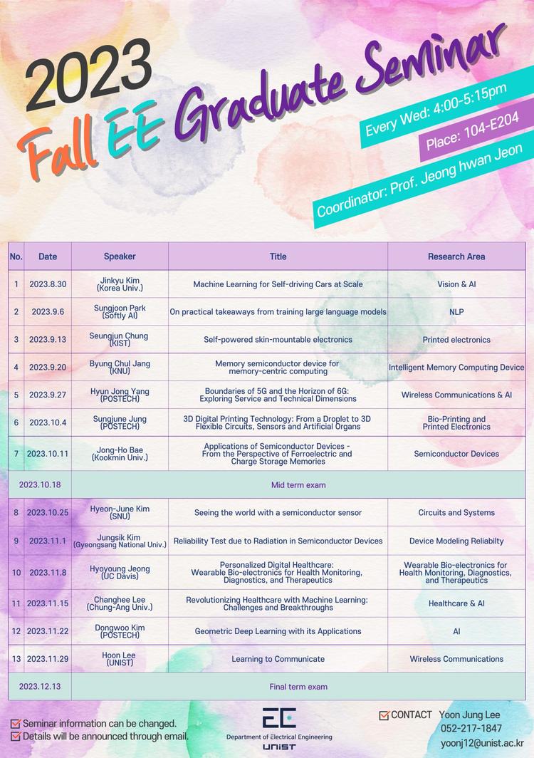 EE Graduate Seminar(Revolutionizing Healthcare with Machine Learning: Challenges and Breakthroughs)
