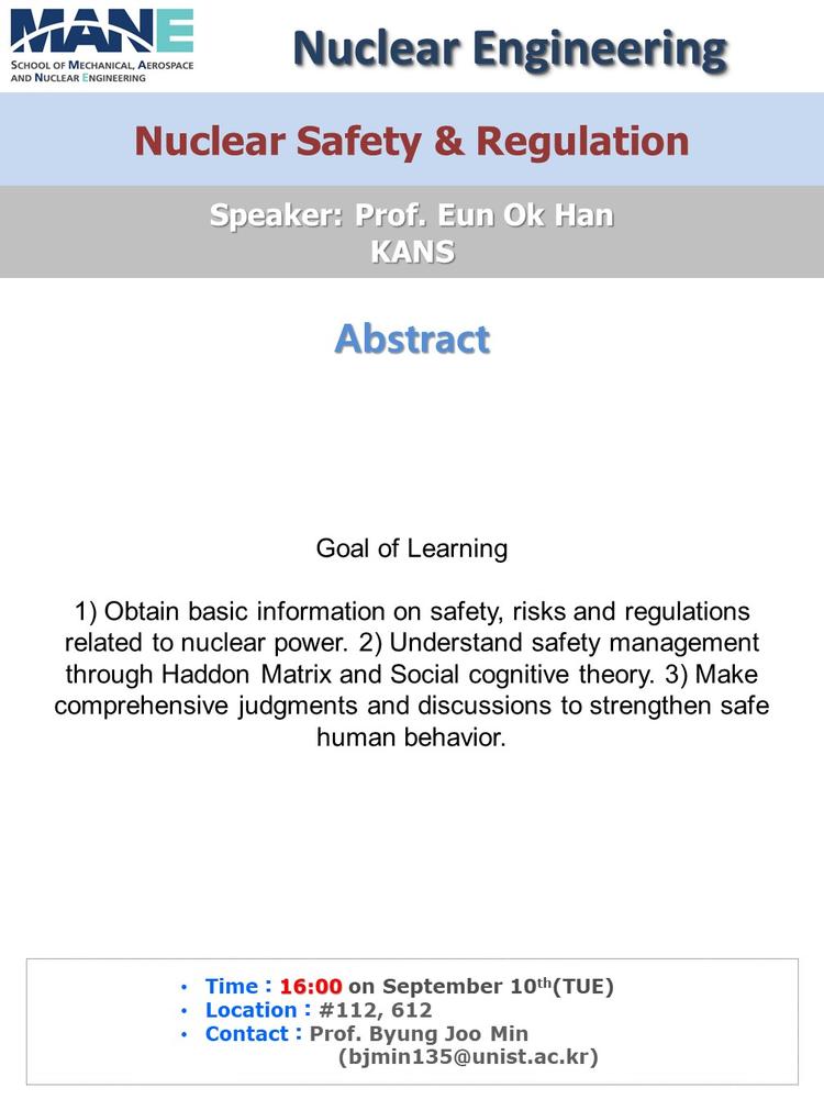 Nuclear Safety and Regulation