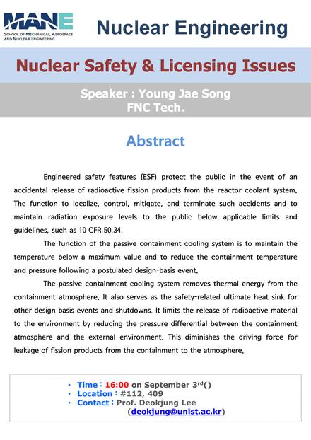 ［NUE］Nuclear Safety & Licensing Issues