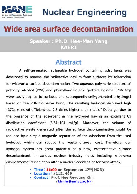 ［NUE］Wide area surface decontamination