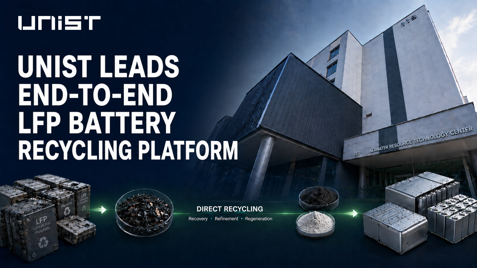 UNIST and Industry Partners to Develop End-to-End LFP Battery Recycling Platform