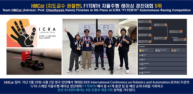 HMCar (지도교수 권철현), F1TENTH 자율주행 레이싱 경진대회 5위